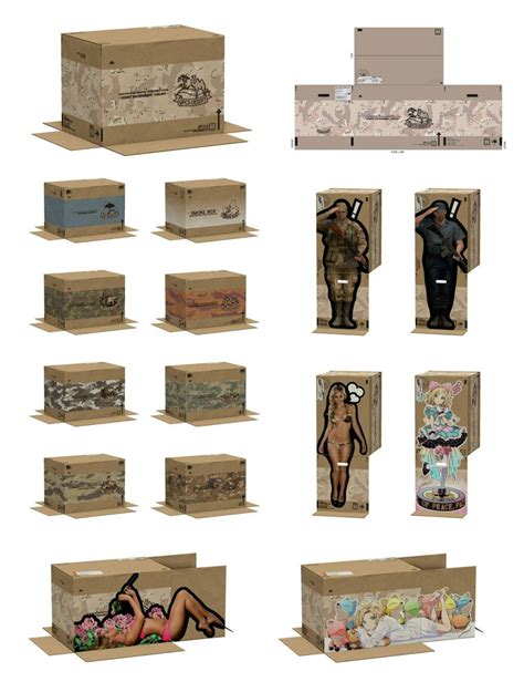 metal gear cardboard box cutouts|metal gear solid box hiding.